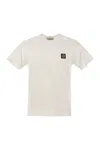Stone Island Short-sleeved T-shirt With Compass Logo Patch In White