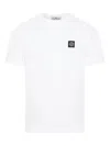 Stone Island Short-sleeved T-shirt With Compass Logo Patch In White