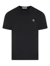 Stone Island Short-sleeved T-shirt With Compass Logo Patch In Black