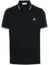 Stone Island Mens Black Brand-patch Regular-fit Stretch-cotton Polo Shirt Xl In Multi