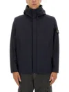 Stone Island Jacket Hooded Front Pockets In Blue