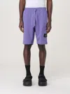 Stone Island Relaxed Fit Shorts With Drawstring And Logo Patch In Black