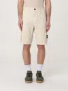 Stone Island Cotton Blend Logo Patch Shorts In Sand
