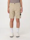 Stone Island Logo Patch Cargo Shorts In Sand