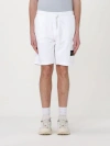 Stone Island White Cargo Bermuda Shorts With Pockets And Drawstring Waistband In White