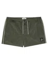 Stone Island Swim Trunks With Back Pocket And Elastic Waistband In Military Green