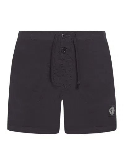 Stone Island Drawstring-fastening Shorts In Black