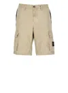 Stone Island Logoed Bermuda Shorts In Beige