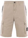 Stone Island Compass Patch Mid-rise Swim Shorts In Beige