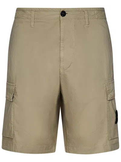 Stone Island Cotton Shorts In Beige