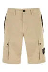 Stone Island Bermuda Cotton Shorts Multiple Pockets In Neutral