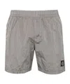 Stone Island Compass Swim Trunks In Gray
