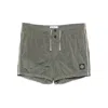 Stone Island Compass Patch Swim Shorts In Green