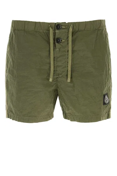Stone Island Slim Fit Fashion Cargo Pants With Contrasting Stitching In Green
