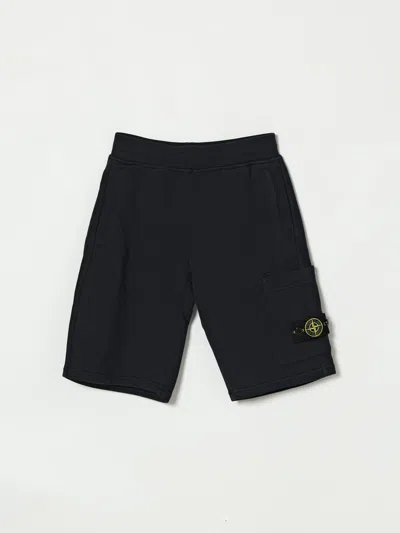 Stone Island Shorts  Junior Kids Color Blue In Black
