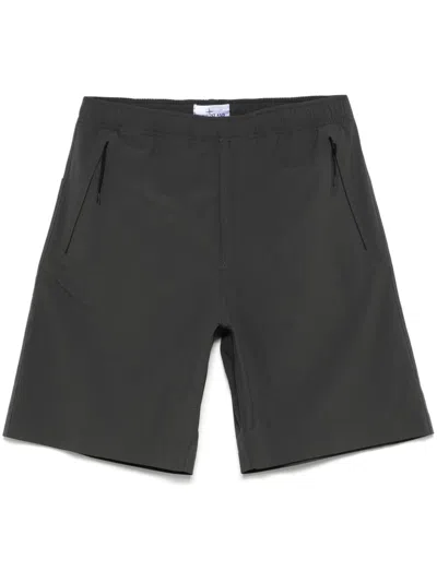 Stone Island Shorts Mit Logo-stickerei In Grau