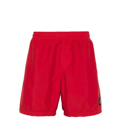 Stone Island Shorts In Red