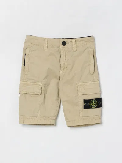 Stone Island Shorts  Junior Kids Color Sand In Green