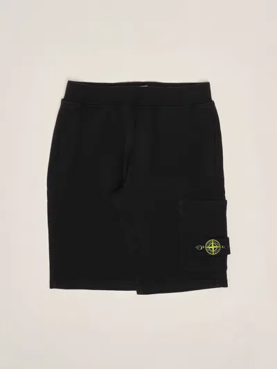 Stone Island Kids' Shorts Sweatpants In Black
