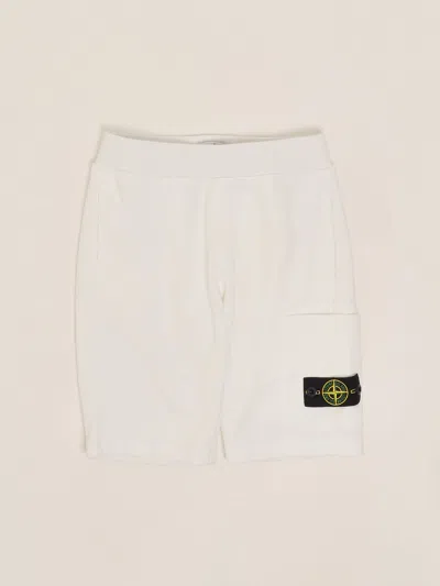 Stone Island Kids' Shorts Sweatpants In White
