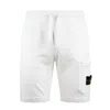 Stone Island White Cargo Bermuda Shorts With Pockets And Drawstring Waistband In White
