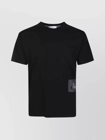 Stone Island Side Logo Crew Neck T-shirt In Black
