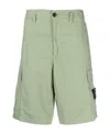 Stone Island Side Logo-patch Bermuda Shorts In Green
