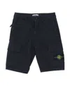 Stone Island Side Logo-patch Cargo Shorts In Black