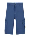 Stone Island Side Logo-patch Cargo Shorts In Blue