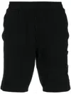 Stone Island Side Logo-patch Elasticated-waistband Shorts In Black