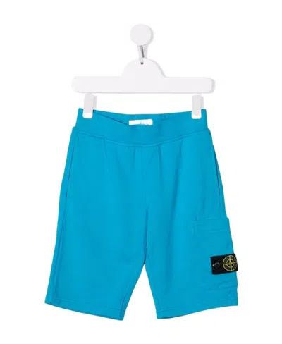 Stone Island Side Logo-patch Shorts In Green