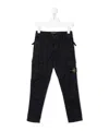 Stone Island Side Logo-patch Trousers In Blue