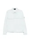 Stone Island Point Collar Jacket Long Sleeves Buttons In Blue
