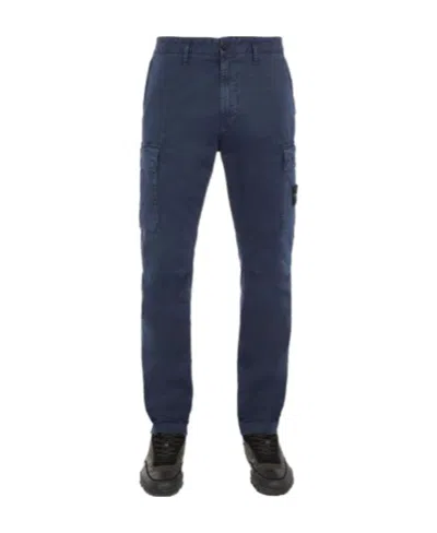 Stone Island Side-pockets Straight-leg Trousers In Blue