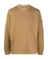 Stone Island Signature Compass-motif Jersey Sweatshirt In Brown