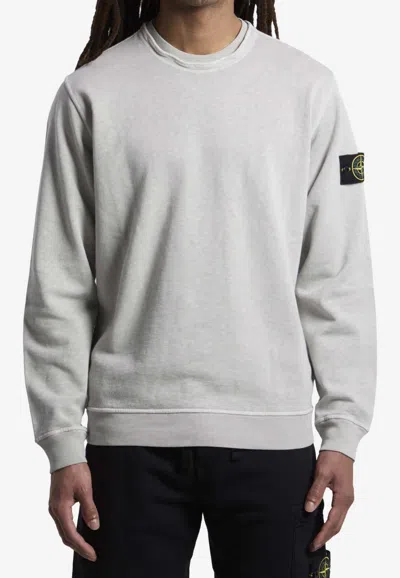 Stone Island Signature Compass Patch Sweatshirt In Metallic