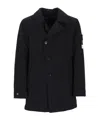 Stone Island Single-breasted Jacket In Blue