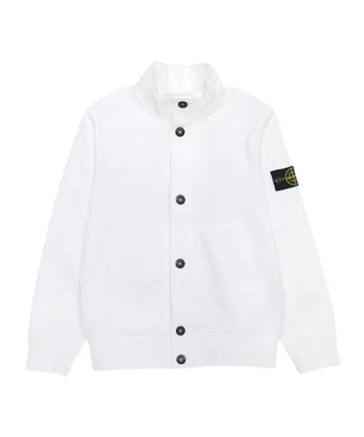 Stone Island Single Breasted Jacket In White