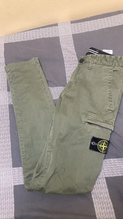 Pre-owned Stone Island Skinny Cotton Cargo Pant In Green