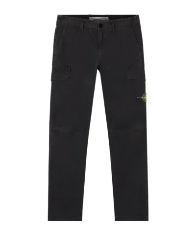 Stone Island Skinny-fit Cargo Chino Pants With Asymmetrical Seams In Black
