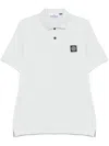 Stone Island Classic White Polo Shirt With Buttoned Placket In White