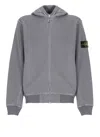 Stone Island Sky Blue Cotton Sweatshirt In Gray