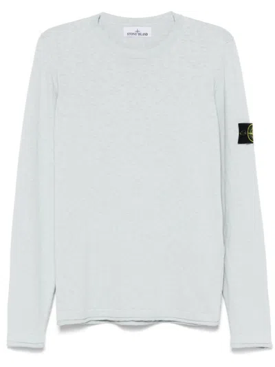 STONE ISLAND SKY BLUE LOGO CREWNECK SWEATER