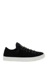 Stone Island Black Low Top Sneakers With Logo Patch On The Tongue In Suede Man