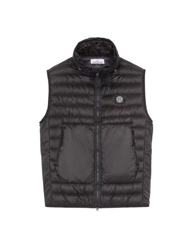 Pre-owned Stone Island Sleeveless Bio-based Down-filled Quilted Nylon Ripstop Vest, Black
