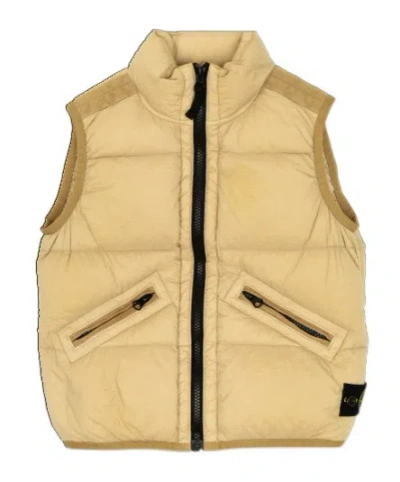 Stone Island Sleeveless Down Vest In Nude