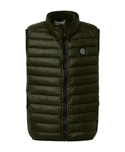 Stone Island Sleeveless Down Vest In Green