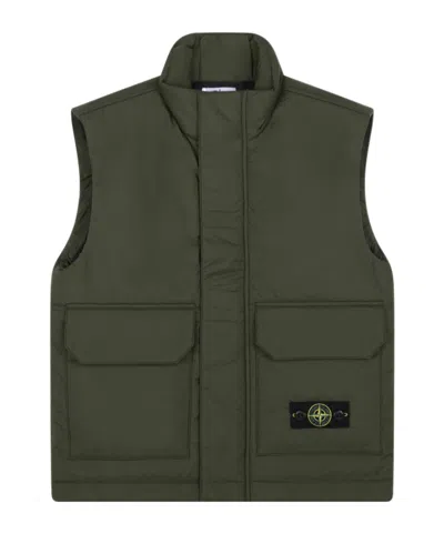 Stone Island Sleeveless Vest In Green