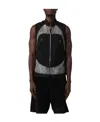 Stone Island Sleeveless Zip-up Mesh-panel Vest In Black