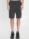 Stone Island Logo Badge Bermuda Shorts Bermuda And Short Blue In Black